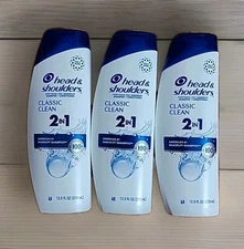 Lot Of 3,HEAD & SHOULDERS 2IN1 SHAMPOO, CLASSIC CLEAN, 12.5 OZ EXP 8/2026