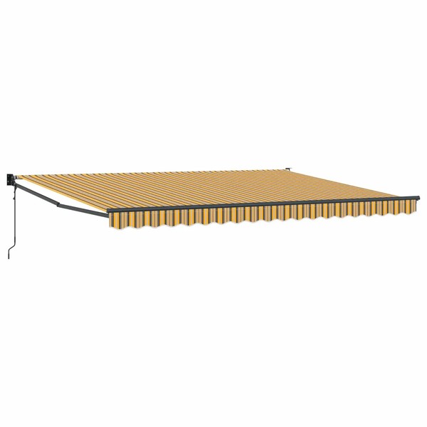 Markise Ausziehbar 450 X 300 Cm Mehrfarbig Sonnenschutz Terrasse Balkon-image