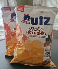 Utz  (2) Potato Chips Seasoned with Mike's Hot Honey, 13 Oz Bag (368.6g) 