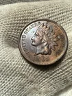 1908 Indian Head Penny Cent Borderline Lustrous High Grade AU red Brown Original