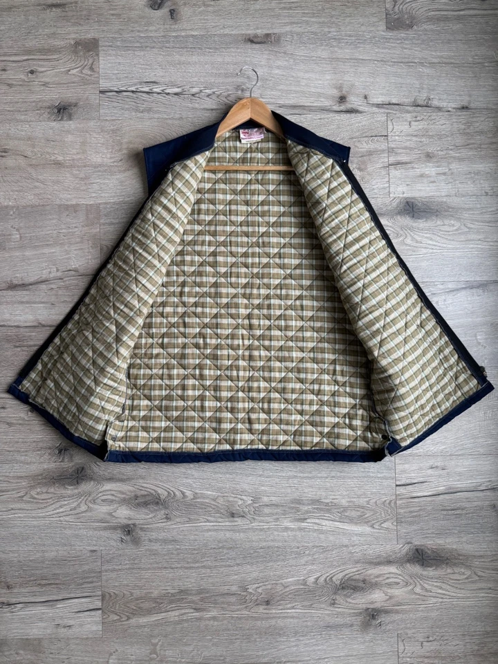 Clares-Dickies Quilted Padded Plaid Lined Workwear Vest Men's L - Image 3 of 4