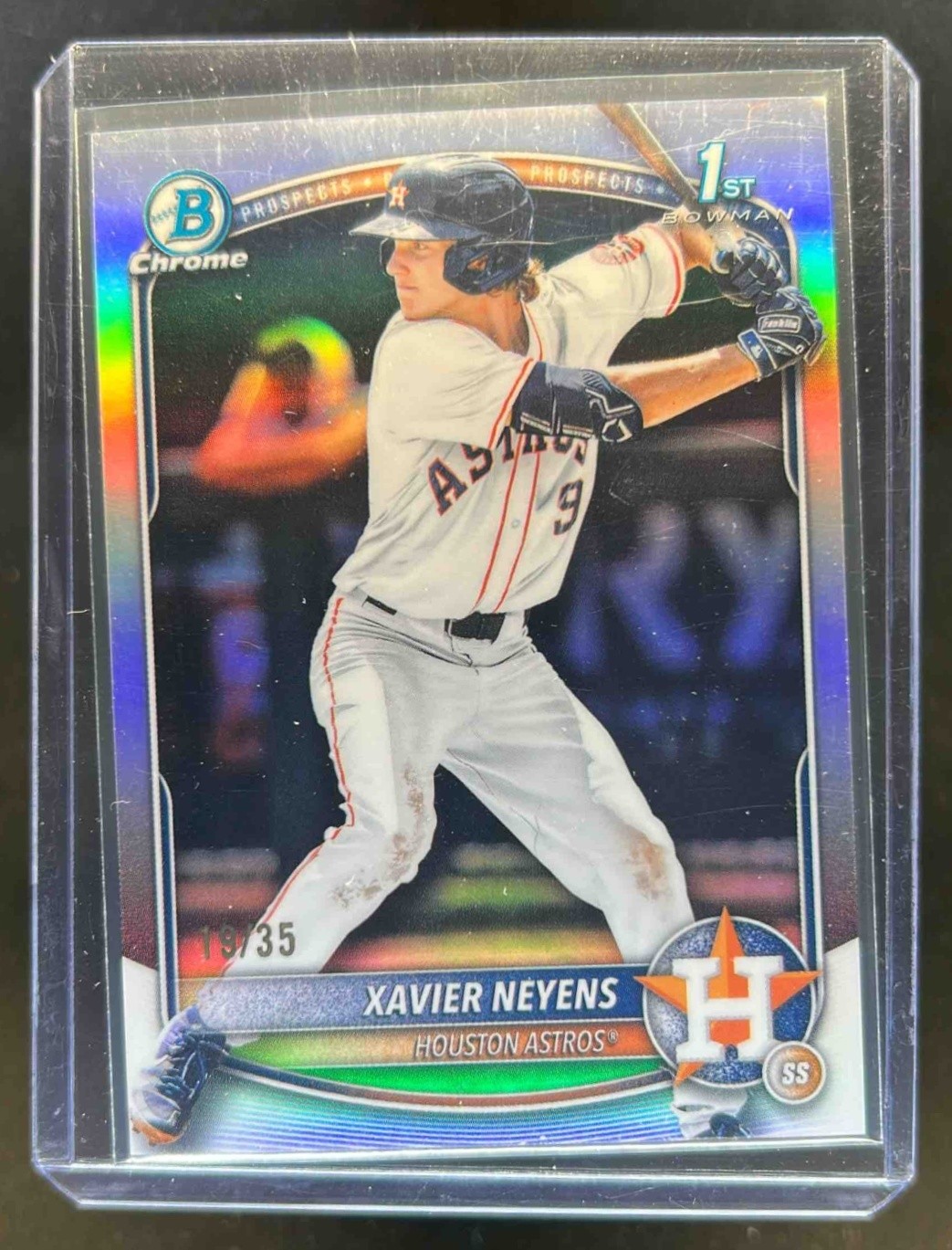 2025 Bowman Draft Xavier Neyens Chrome Logofractor 1st Prospect #/35 Astros