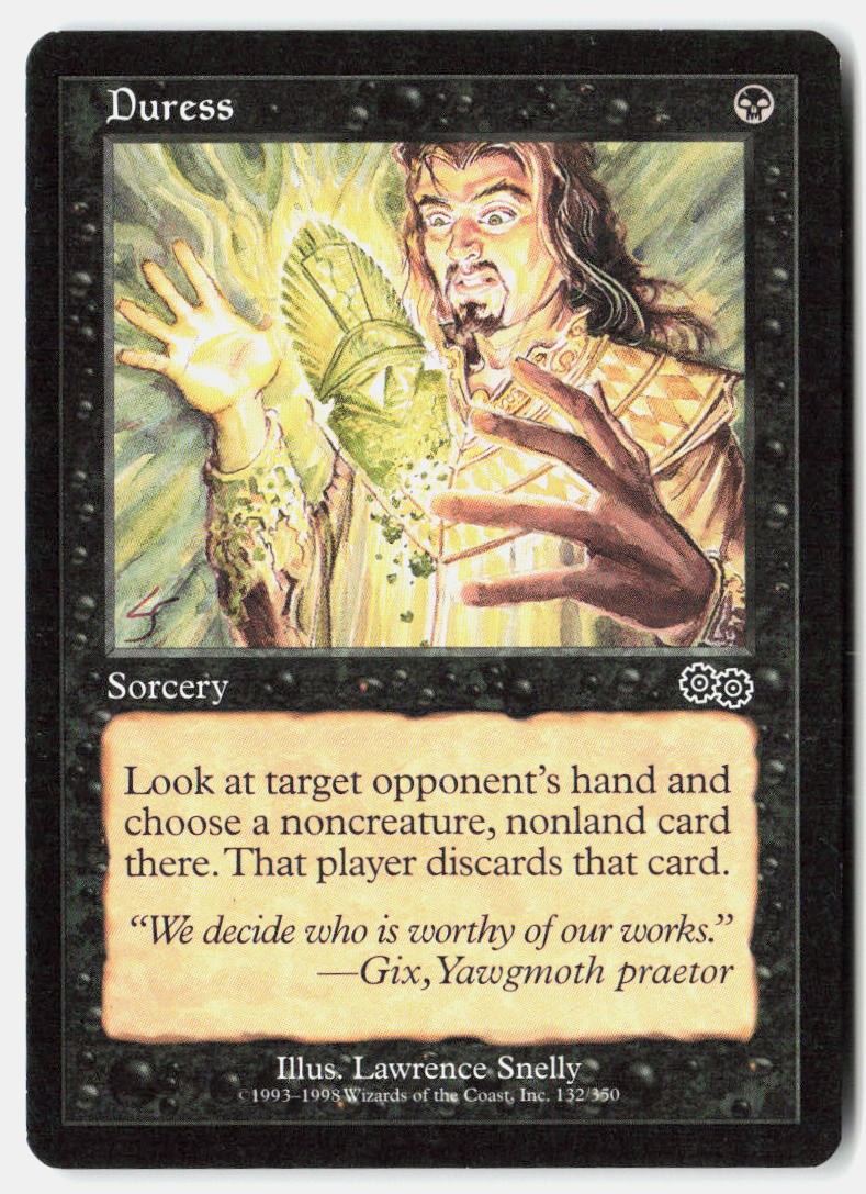 Duress 132 Common Urza's Saga Magic: The Gathering Near Mint