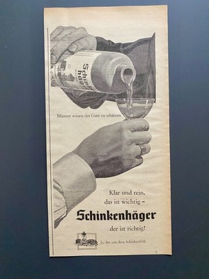 Klar & rein, das ist wichtig Schinkenhäger ist richtig 1960 Vintage Ad Werbung
