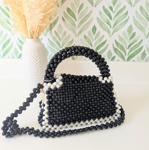 Neu mit Etikett schwarz und weiß Perlen Tasche Kate Spade Colorblock - Bild 7 von 7