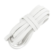 Flat Leather Cord, 5.5 Yard 8mm Leather String Strips for DIY Crafts Pure White