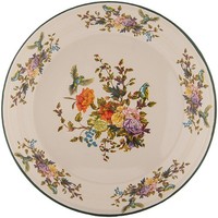 Clayre & Eef 6EM0006 Dekoration Teller Emaille Beige GrüN Ø 30 Cm