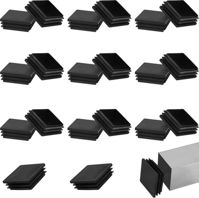 20 Pack 2 Inch Square Tube End Caps Plastic Plugs for Fence Chair Post Pipes