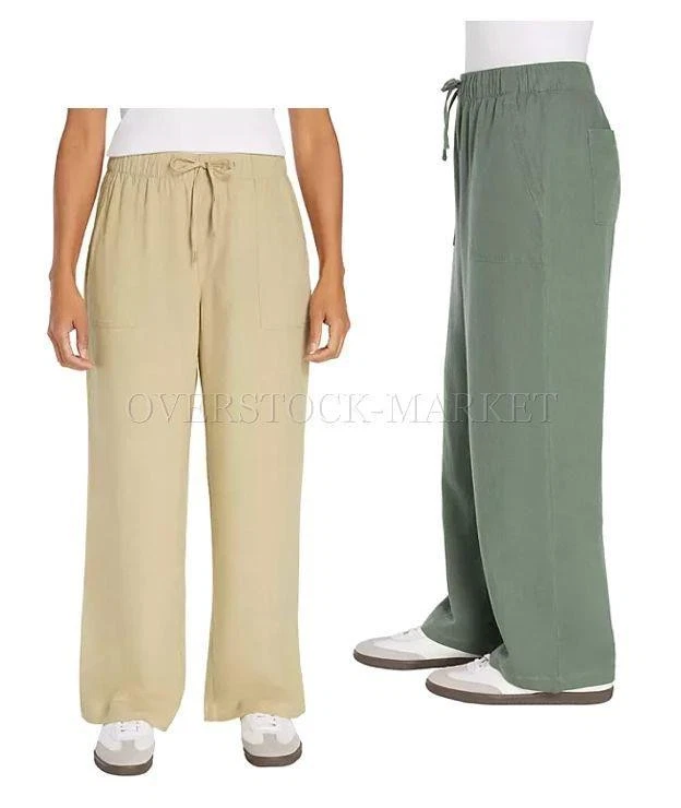 NEW! WOMEN GAP PULLON SOFT BREATHABLE LINEN BLEND PANT! OUTER DRAWSTRING VARIETY