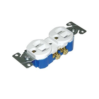 PPG 67457 for PlumbMaster Duplex Receptacle, White, 120 Vac, 15 A