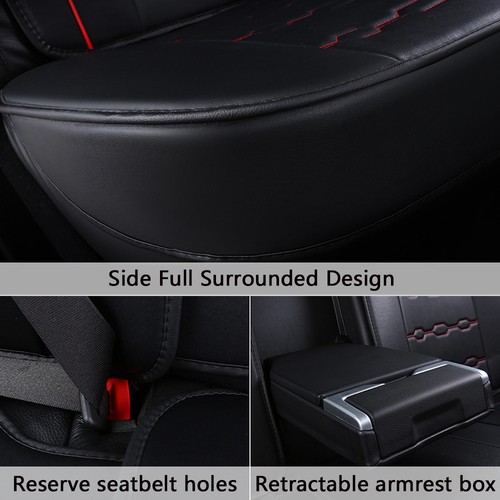 Funda Asiento Coche Universal Cuero PU Delantero Trasero Cojín Protección 360° - Imagen 7 de 40