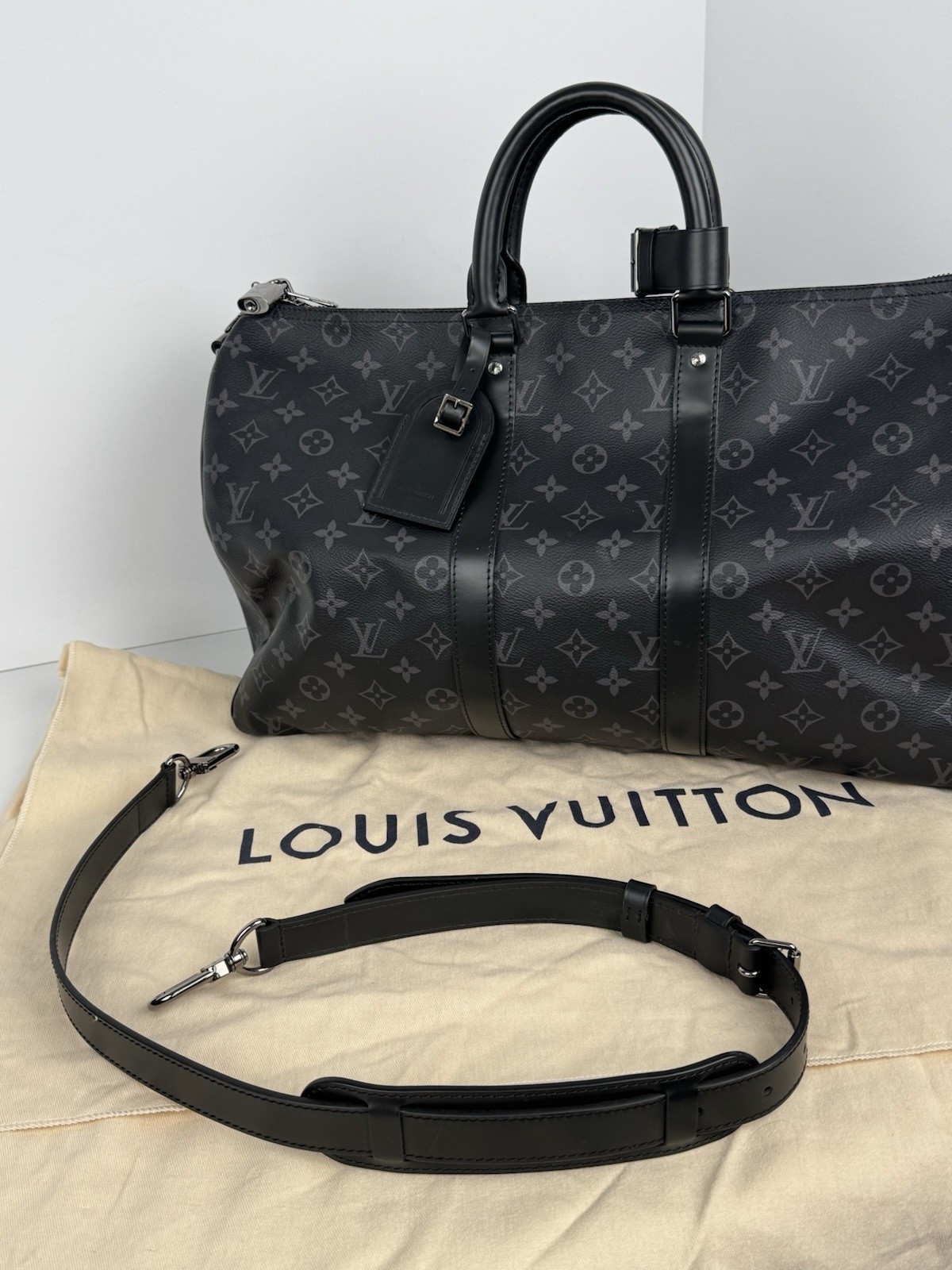 Louis Vuitton Monogram Eclipse Keepall Bandoulier… - image 21
