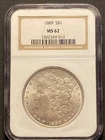 1889-P Morgan Silver Dollar $1 MS62 NGC Certified