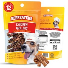 Chicken Grillers Dog Treats 2.22oz Pack of 12 , Real Chicken Dog Treats, Ove...