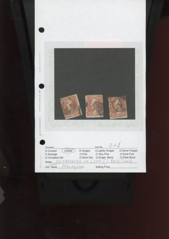 U. S. Scott 208 used  Scott Catalog Value: $110.00 each  Goo10