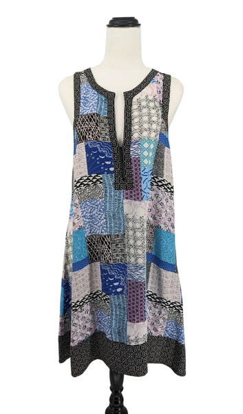 Tigerlily Boho Mini Slip Dress Sz 8 Floral Patchwork Pattern Sleeveless