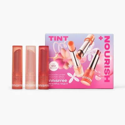 innisfree Tint + Nourish Dewy Tint Lip Balm Trio, Limited Edition Korean Beauty