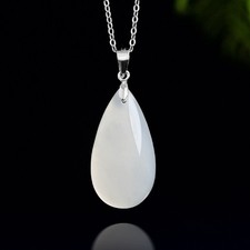 Fashion Hotan Jade White Jade Drop Pendant Necklace for Women Gift Wholesale