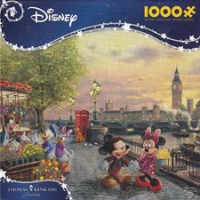 Thomas Kinkade Disney Jigsaw Puzzle Mickey and Minnie in London NIB