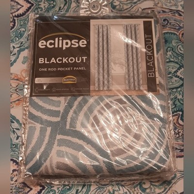 Eclipse Blackout Curtain Panel Teal and White  63x37inch