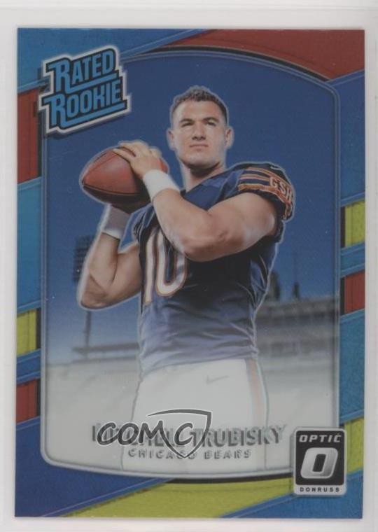2017 Donruss Optic Rated Rookie Red and Yellow Prizm Mitchell Trubisky #178 17x6