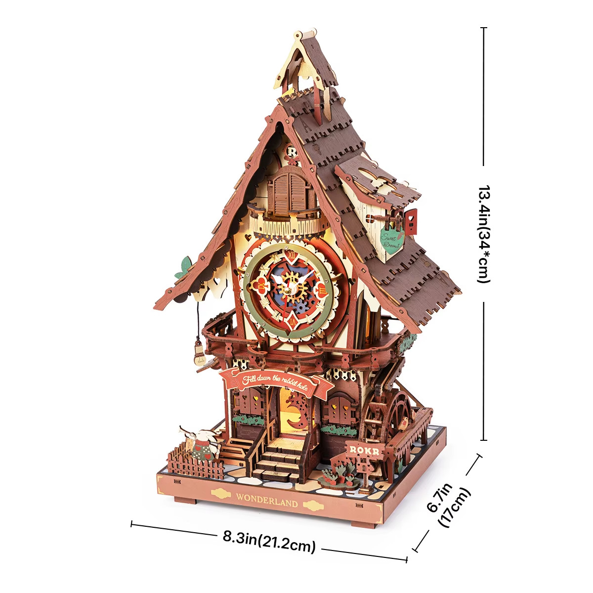 ROKR Cuckoo Clock Mechanical 3D Wooden Puzzle Christmas Cuckoo Clock Building Ki