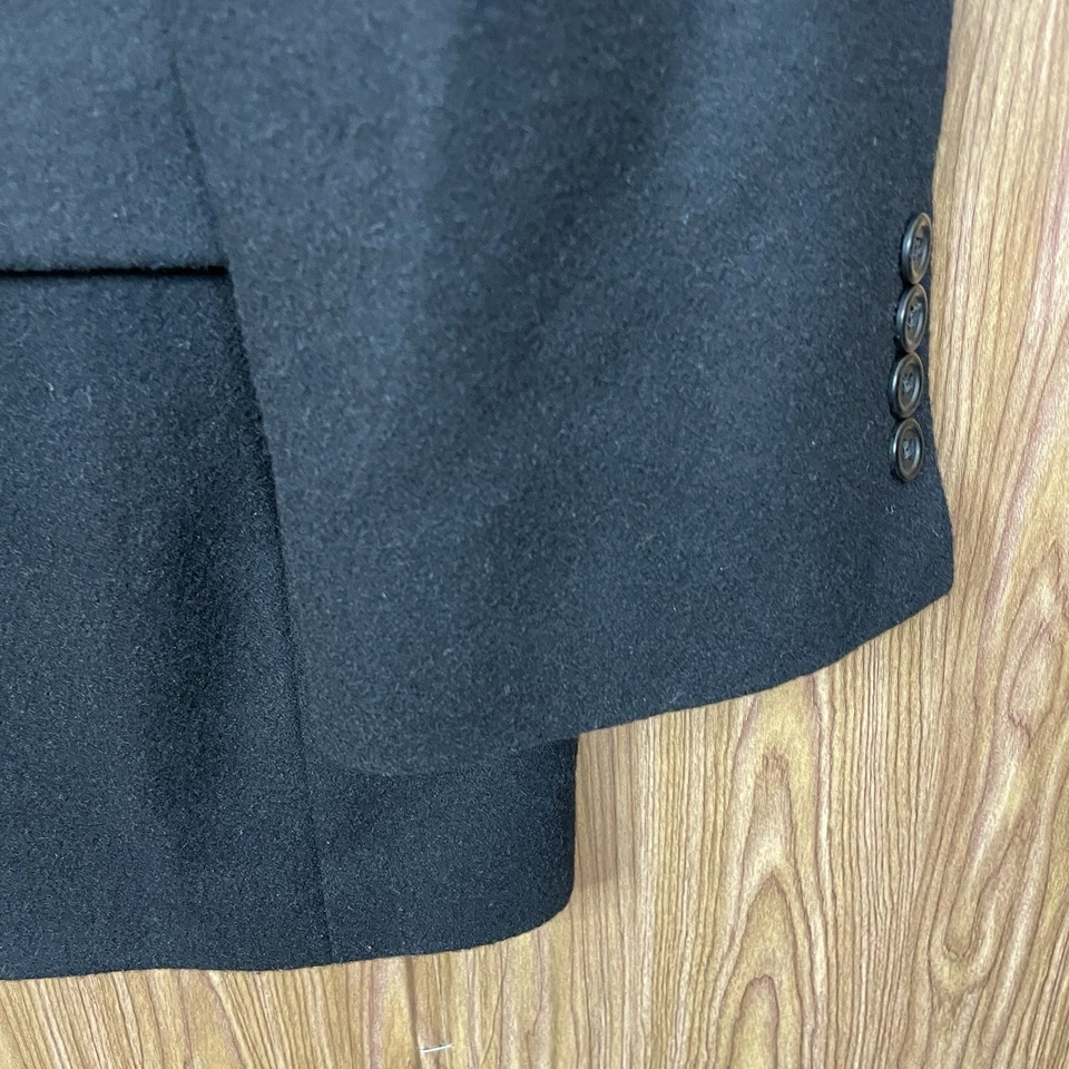 Abrigo deportivo Stafford para hombre 44S negro liso suave lana pelo camello dos botones Foto 3 de 4