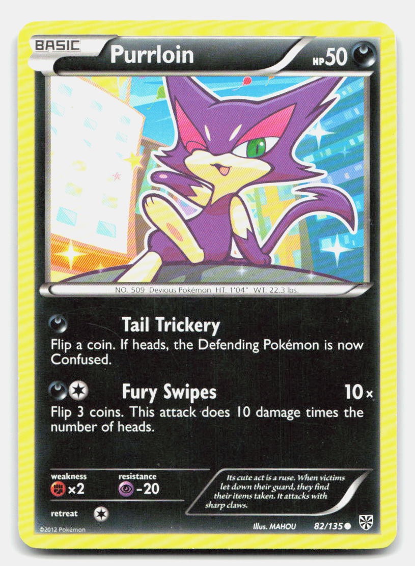 Purrloin 82/135 Common Plasma Storm Pokemon NM