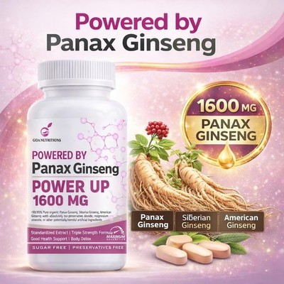 Triple Ginseng Complex Panax American Siberian Herbal Supplement 60 Tablets