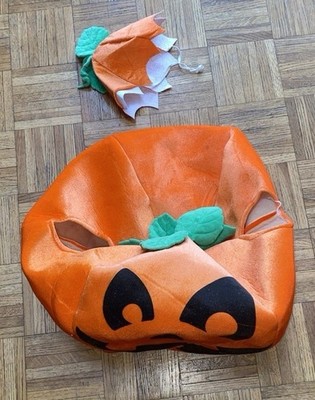 Child Pumpkin Jack-o-lantern Halloween Costume Children Ages 6-8 Jumpsuit & Hat