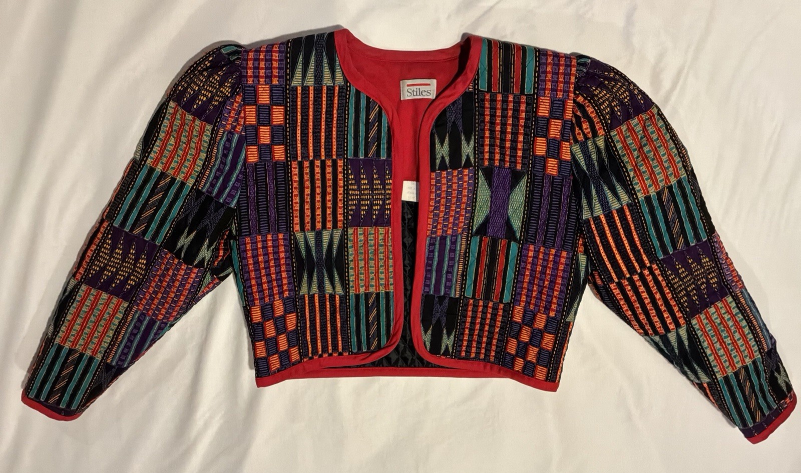 Vintage Stiles Patchwork Quilted Jacket Cropped O… - image 2