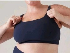 ATHLETA D DD EXHALE SPORTS BRA IN NAVY BLUE Sz 2X NWT Removable Pads