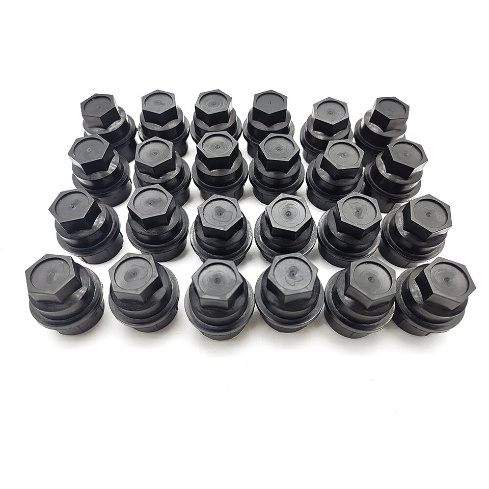 24X Tapas cubiertas de tuercas negras para camioneta Chevy Gmc Silverado 1500 2500 tamaño completo Foto 3 de 4
