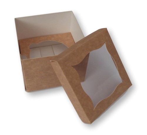 10 KRAFT SINGLE CUPCAKE, MUFFIN, FAIRY CAKE BOXES, BATHBOMBS SOAPS,SWEETS 1 CAKE - Picture 2 of 3