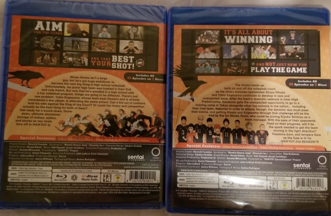 Haikyuu Anime Complete Season 1 and 2 OOP New BluRay, 6 Discs 50