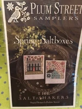 Plum Street Samplers Paulette Stewart Cross Stitch Pattern SPRING SALTBOXES New