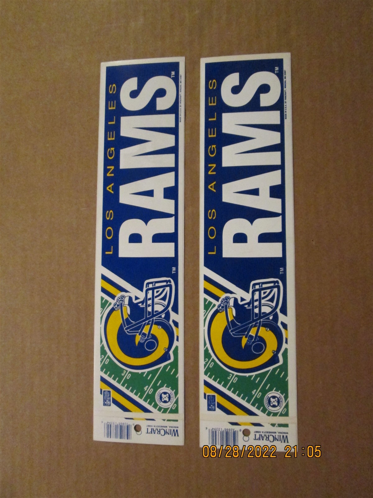 NFL Los Angeles Rams Lot of 2 Circa 1990's Team Logo Football Bumper Stickers eBay