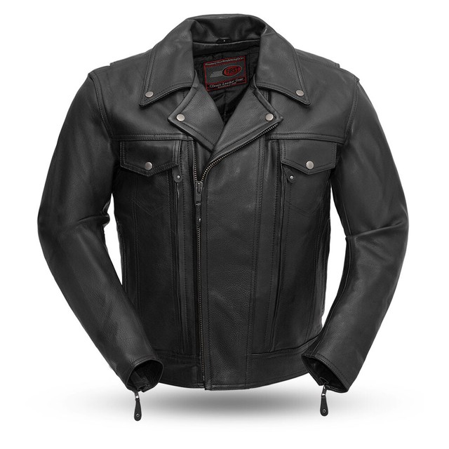 Men's Mastermind Tall Leather Motorcycle Jacket ( Size Large ) eBay