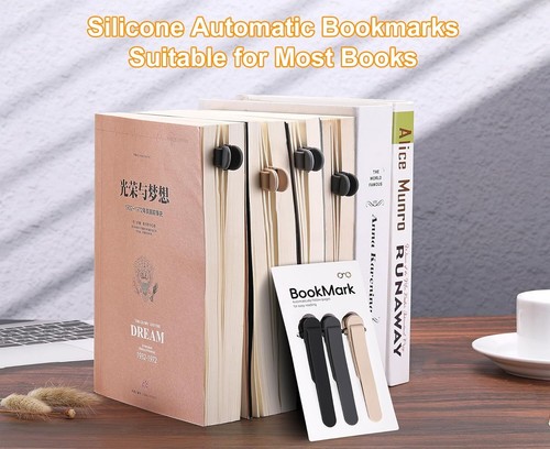 3Pcs Automatic Bookmark, Silicone Smart Book Marks for Reading Women, Men, Kids - Bild 6 von 9