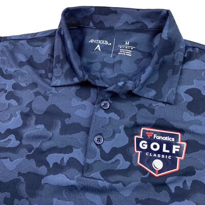Antigua Men's Fanatics Golf Classic Performance Polo Shirt Navy Camo   Medium