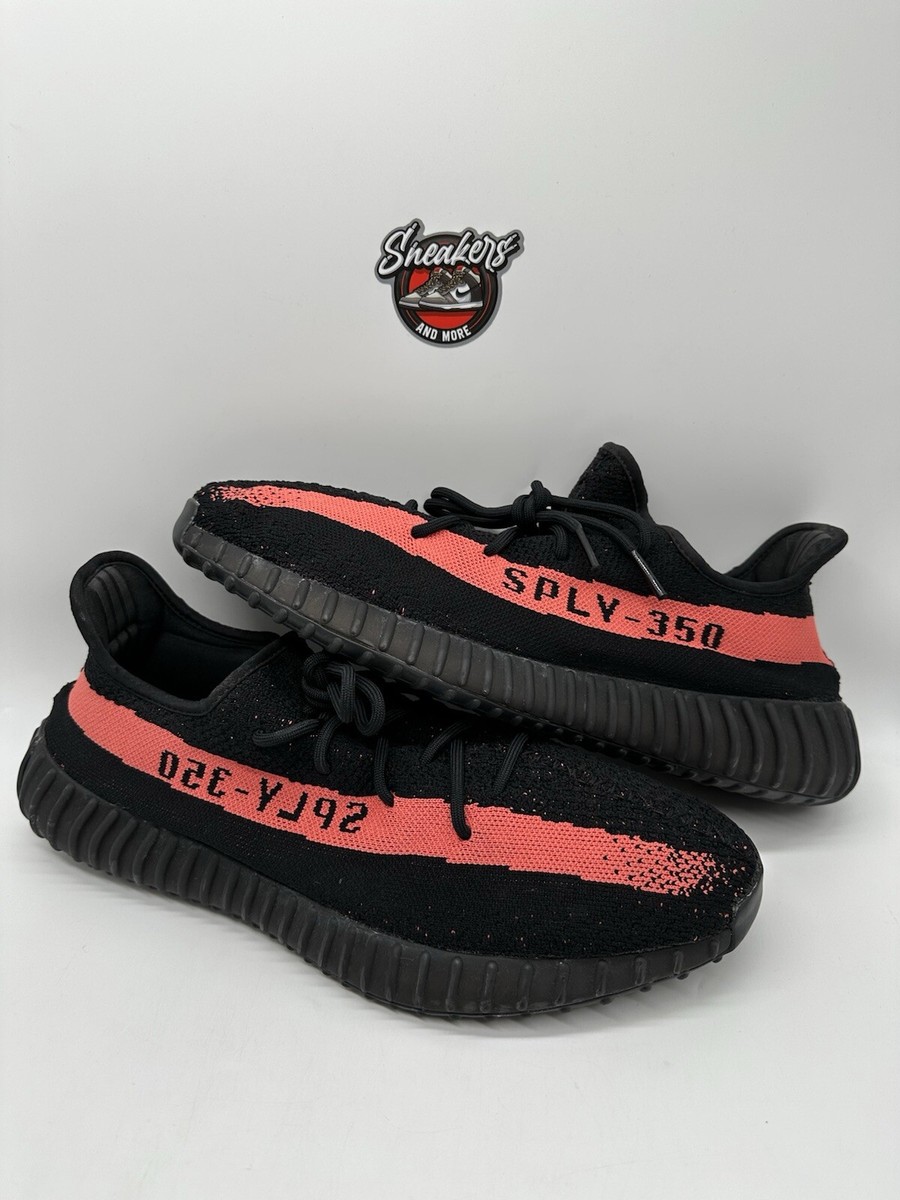 靴  Yeezy Boost 350 V2 Core Black/Red Adidas Yeezy Boost 350 V2 Core Black Red Stripe BY9612 Men's