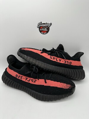 adidas men\'s Yeezy Boost 350 Black and Red Stripe Sneaker Yeezy Boost 350 V2  main image 4