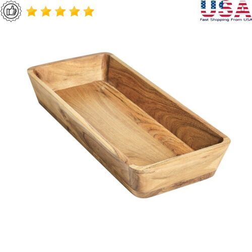 Acacia Wood Oval Serving Bowl Natural Finish Decorative Kitchen Home Accessory