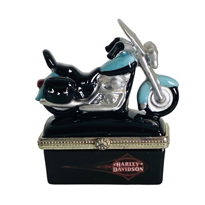 Harley-Davidson Softail Motorcycle Porcelain Hinged Treasure Trinket Box 1999