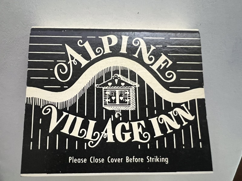 Alpine Village Inn / Vintage Full Unstruck Front Strike Matchbook / Las Vegas NV