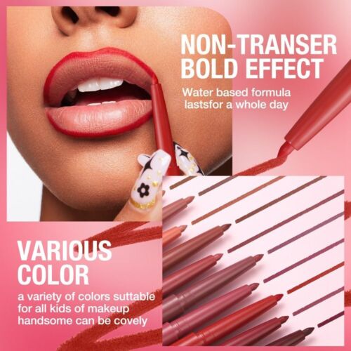12 Colors Matte Lip Liner Pen Natural Contour Matte Lip Stain Makeup Tool - Picture 5 of 20