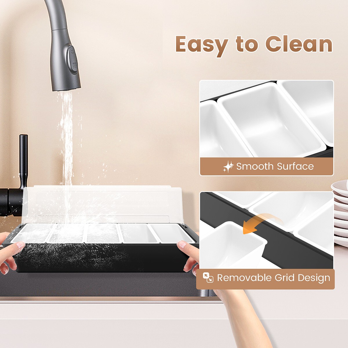 Porta Condimenti Freddo Con 5 Scomparti - Vassoio Per Frutta E Verdura, Ideale Per Bar E Picnic - Foto 2