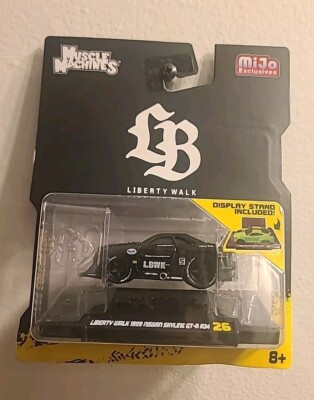 1999 NISSAN SKYLINE GT-R R34 #5 LIBERTY WALK BLACK 1/64 BY MUSCLE MACHINES New