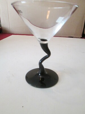 Collectible Fris Vodka Martini Glass with Bent Leg Stem by Luminarc France NEW
