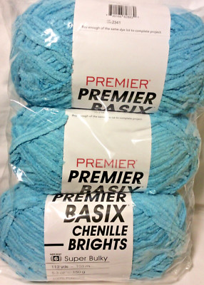 Premier Basix Chenille Brights Yarn 3 Pack  Seaside 